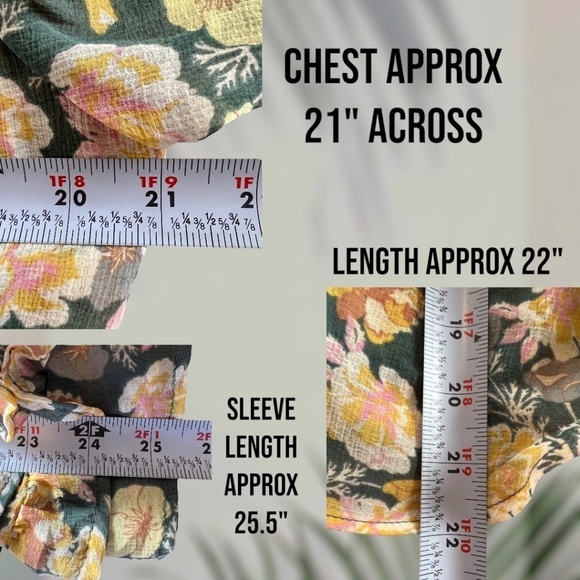 FREE PEOPLE Maybel Tie-Front Ruffled Blouse (Green/Pink) - Picture 14 of 14